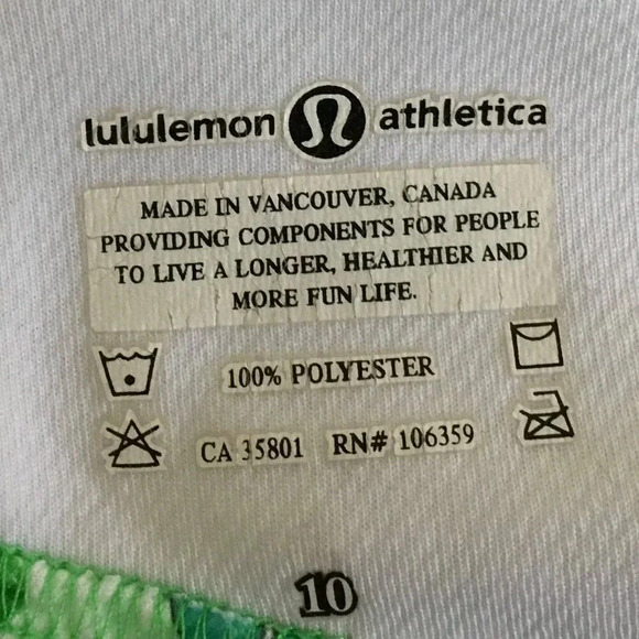 Lululemon Women's Green Floral Yoga Tank Top with Zipper Pockets, Size 10 - Picture 6 of 10